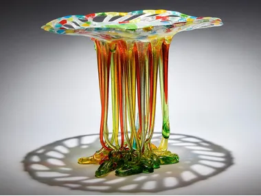 COLOURED ARC - Glass sculpture / centerpiece _ Mosche Bianche